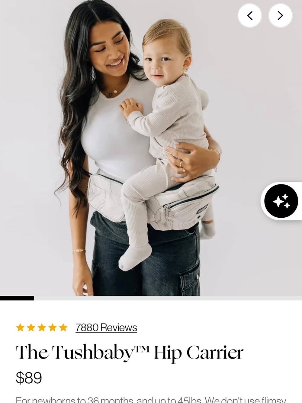 Tush Baby Hip Carrier with Leopard Crossbody Strap - Picture 4 of 5